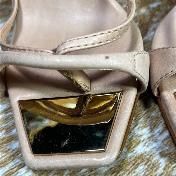 GUC SCHUTZ US 5.5B Tan Stiletto Heel Ankle Wrap Leather Stiletto Sandal Summer - Picture 4 of 15